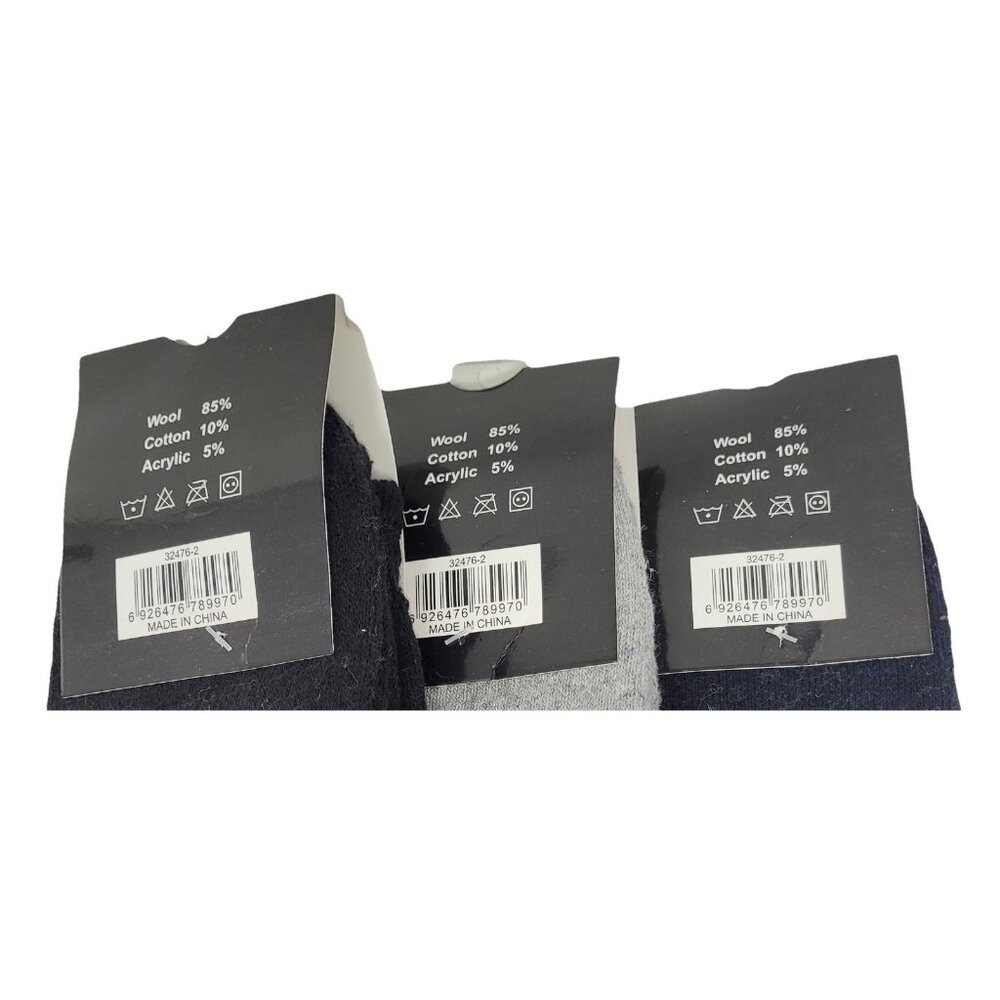 Men’s Lamb Wool Crew Socks Assorted Colors Prints Warm Winter Size 10-13 15 Pack - Picture 4 of 4